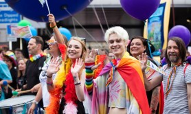 A group of people marching for Northern Pride